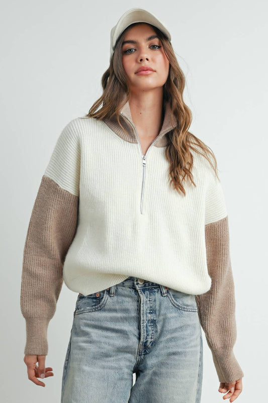 Casual Sunday Color Block Sweater