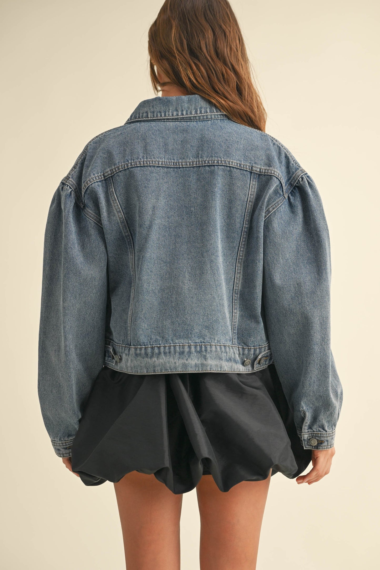 Puff Sleeve Denim Jacket