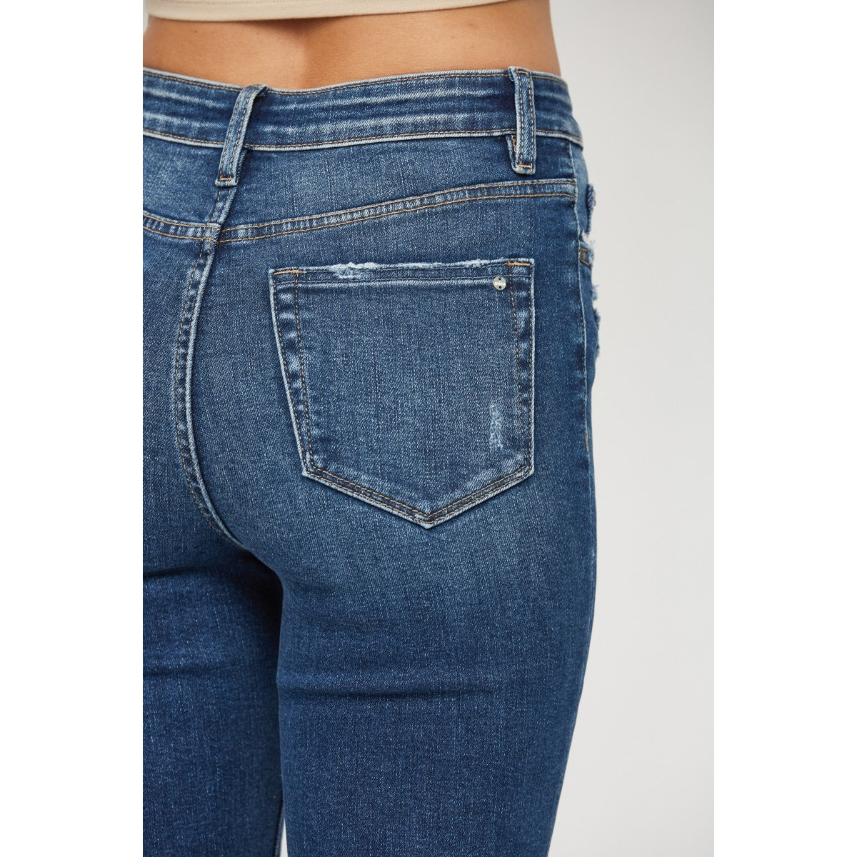 Mid Rise Straight Leg Jeans