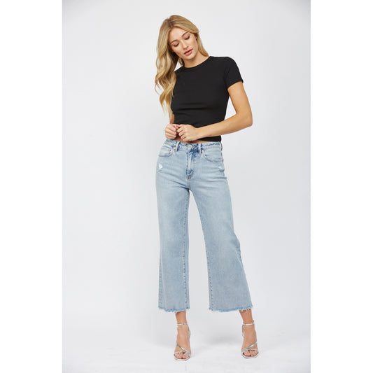 High Rise Wide Ankle Jeans