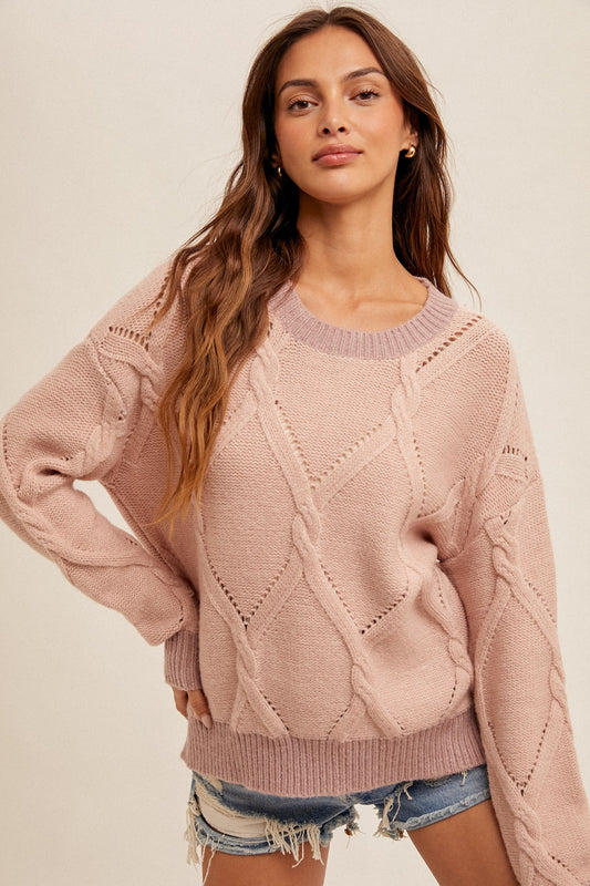 Two Tone Pink Sweater