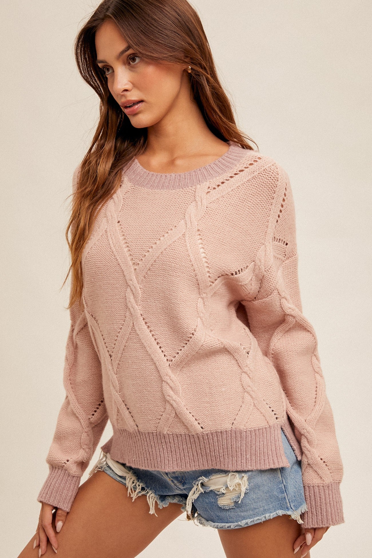 Two Tone Pink Sweater