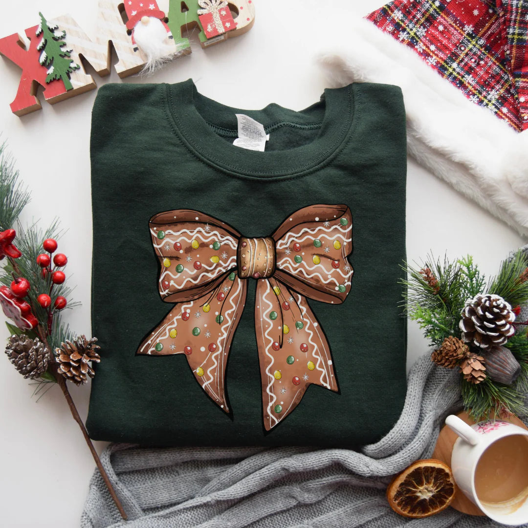 Gingerbread Bow Sweatshirt