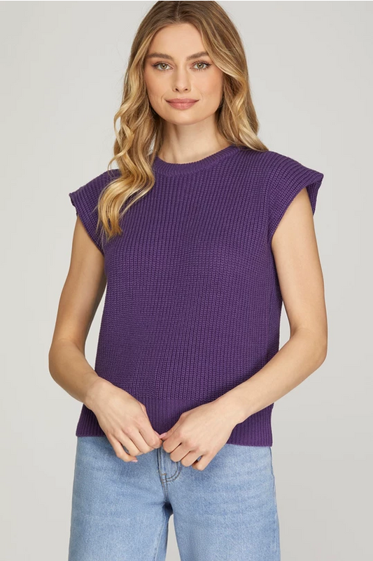 Dream Sleeveless Sweater (Purple)